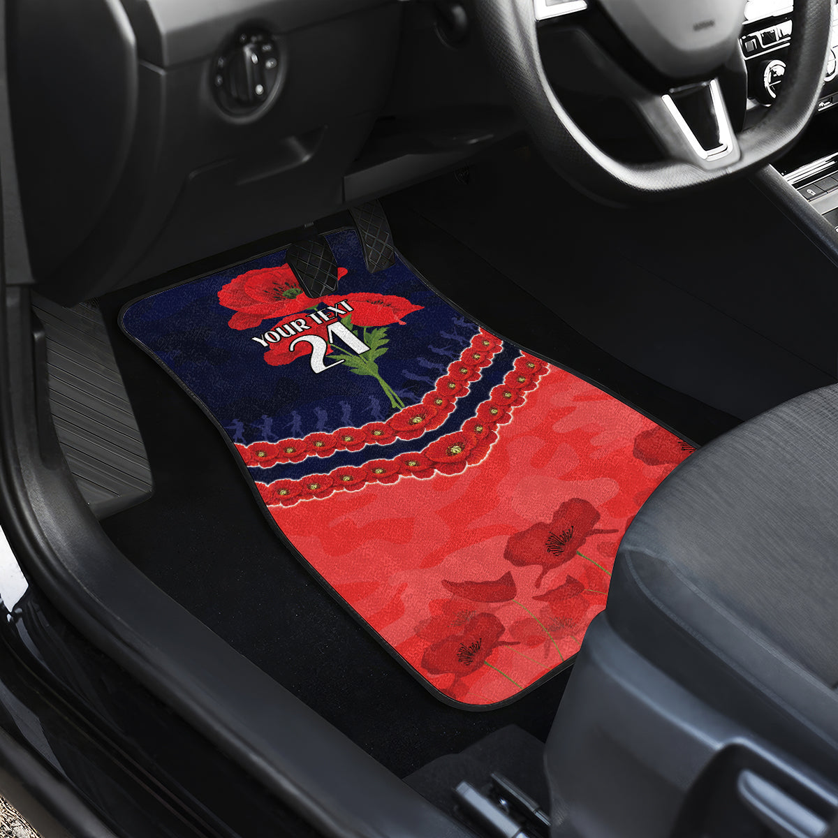 Custom Demons Football Car Mats ANZAC Lest We Forget