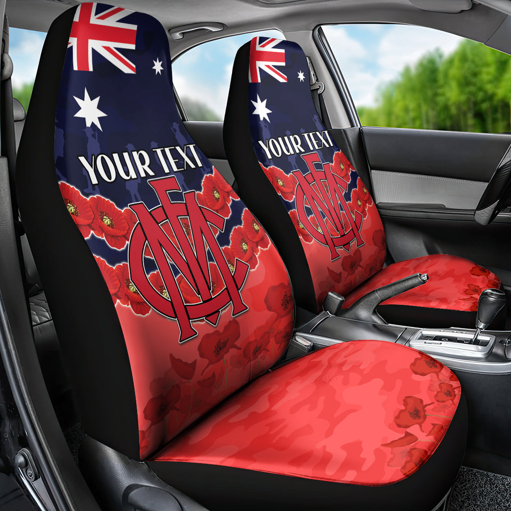 Custom Demons Football Car Seat Cover ANZAC Lest We Forget