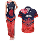 Custom Demons Football Couples Matching Tank Maxi Dress and Hawaiian Shirt ANZAC Lest We Forget