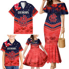 Custom Demons Football Family Matching Mermaid Dress and Hawaiian Shirt ANZAC Lest We Forget