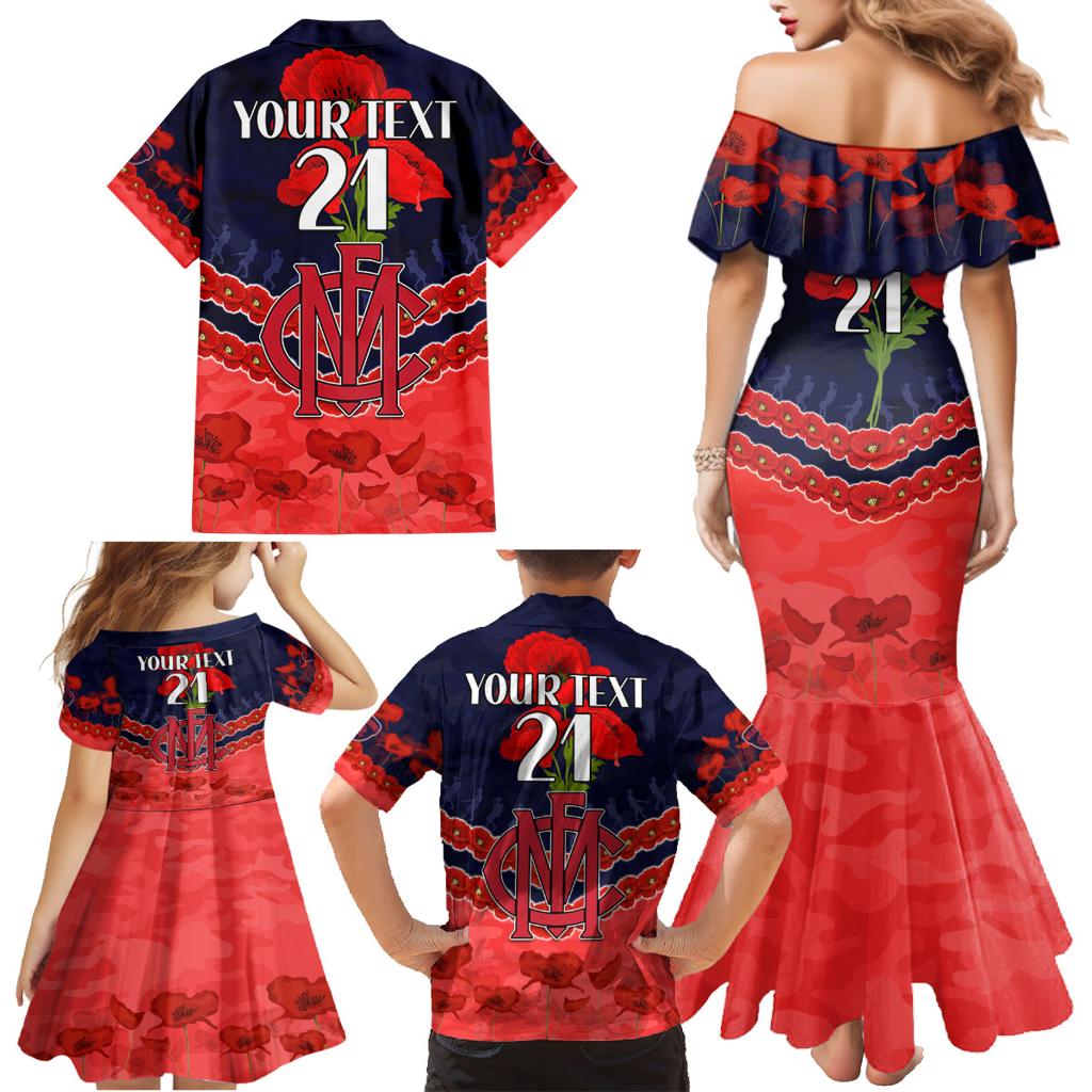 Custom Demons Football Family Matching Mermaid Dress and Hawaiian Shirt ANZAC Lest We Forget