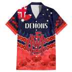 Custom Demons Football Family Matching Mermaid Dress and Hawaiian Shirt ANZAC Lest We Forget