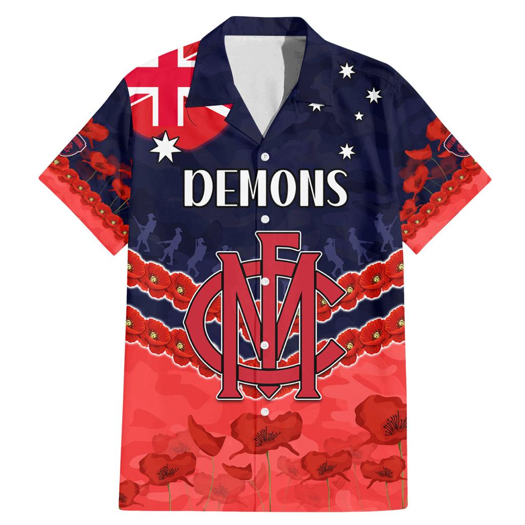 Custom Demons Football Family Matching Mermaid Dress and Hawaiian Shirt ANZAC Lest We Forget