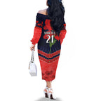 Custom Demons Football Family Matching Off The Shoulder Long Sleeve Dress and Hawaiian Shirt ANZAC Lest We Forget