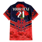 Custom Demons Football Family Matching Off Shoulder Maxi Dress and Hawaiian Shirt ANZAC Lest We Forget