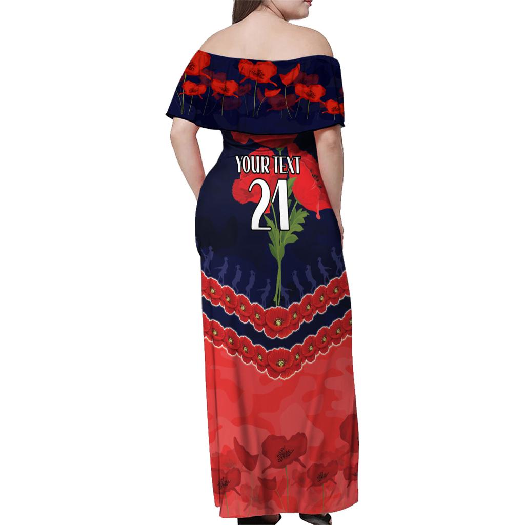 Custom Demons Football Family Matching Off Shoulder Maxi Dress and Hawaiian Shirt ANZAC Lest We Forget
