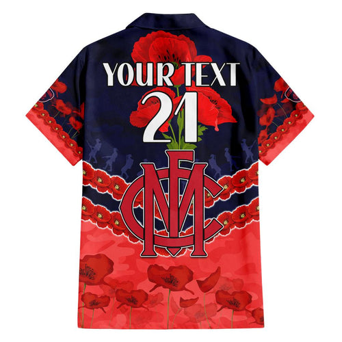 Custom Demons Football Family Matching Off Shoulder Short Dress and Hawaiian Shirt ANZAC Lest We Forget