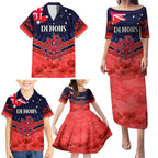 Custom Demons Football Family Matching Puletasi and Hawaiian Shirt ANZAC Lest We Forget