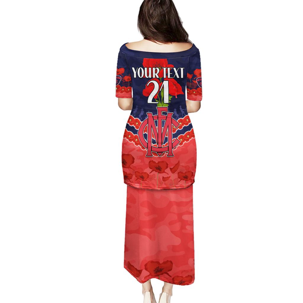 Custom Demons Football Family Matching Puletasi and Hawaiian Shirt ANZAC Lest We Forget