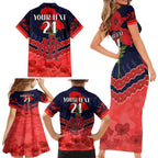 Custom Demons Football Family Matching Short Sleeve Bodycon Dress and Hawaiian Shirt ANZAC Lest We Forget