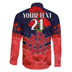 Custom Demons Football Family Matching Short Sleeve Bodycon Dress and Hawaiian Shirt ANZAC Lest We Forget
