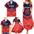 Custom Demons Football Family Matching Summer Maxi Dress and Hawaiian Shirt ANZAC Lest We Forget