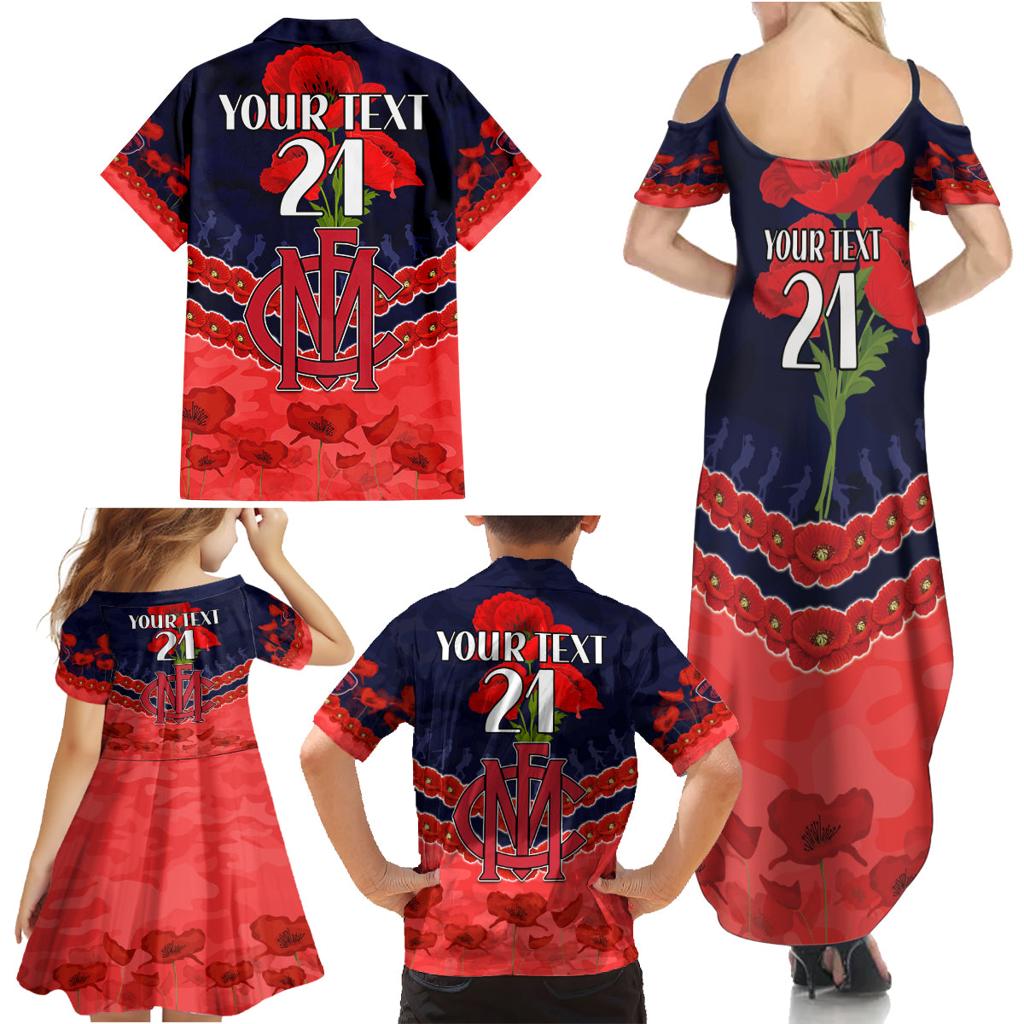 Custom Demons Football Family Matching Summer Maxi Dress and Hawaiian Shirt ANZAC Lest We Forget
