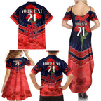 Custom Demons Football Family Matching Summer Maxi Dress and Hawaiian Shirt ANZAC Lest We Forget