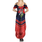 Custom Demons Football Family Matching Summer Maxi Dress and Hawaiian Shirt ANZAC Lest We Forget