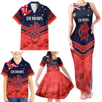 Custom Demons Football Family Matching Tank Maxi Dress and Hawaiian Shirt ANZAC Lest We Forget