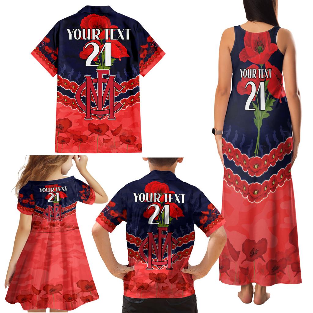 Custom Demons Football Family Matching Tank Maxi Dress and Hawaiian Shirt ANZAC Lest We Forget