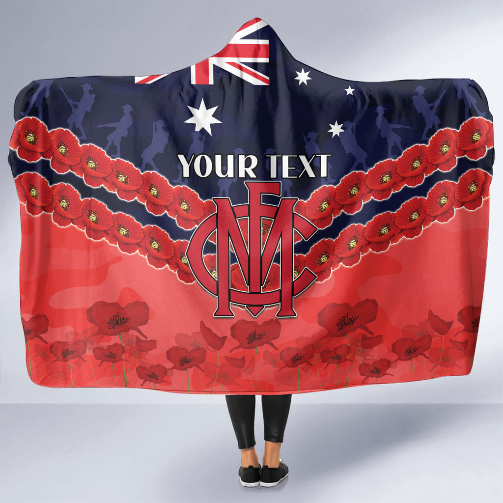 Custom Demons Football Hooded Blanket ANZAC Lest We Forget