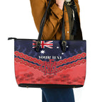 Custom Demons Football Leather Tote Bag ANZAC Lest We Forget
