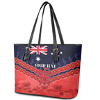 Custom Demons Football Leather Tote Bag ANZAC Lest We Forget