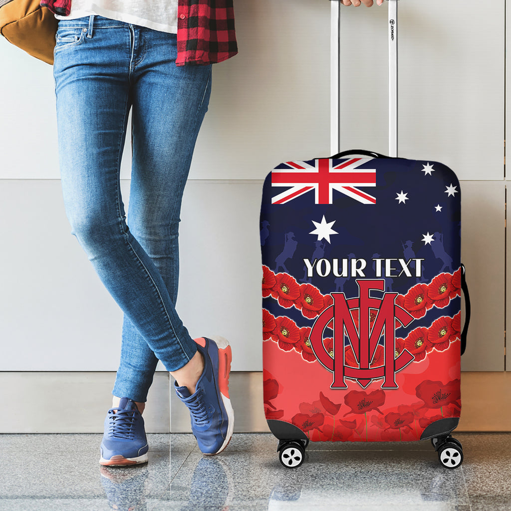Custom Demons Football Luggage Cover ANZAC Lest We Forget