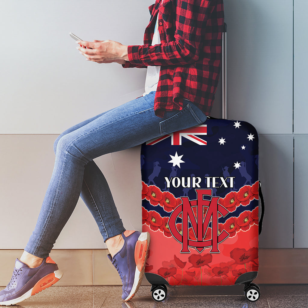 Custom Demons Football Luggage Cover ANZAC Lest We Forget