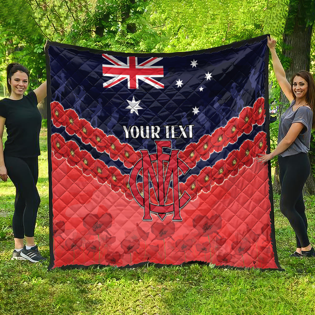 Custom Demons Football Quilt ANZAC Lest We Forget