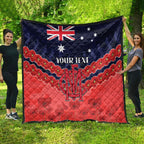 Custom Demons Football Quilt ANZAC Lest We Forget