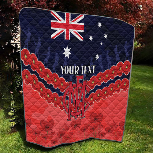 Custom Demons Football Quilt ANZAC Lest We Forget