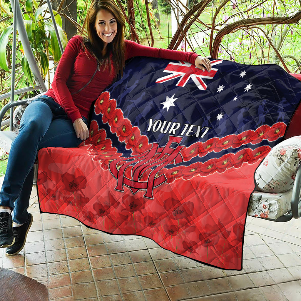 Custom Demons Football Quilt ANZAC Lest We Forget