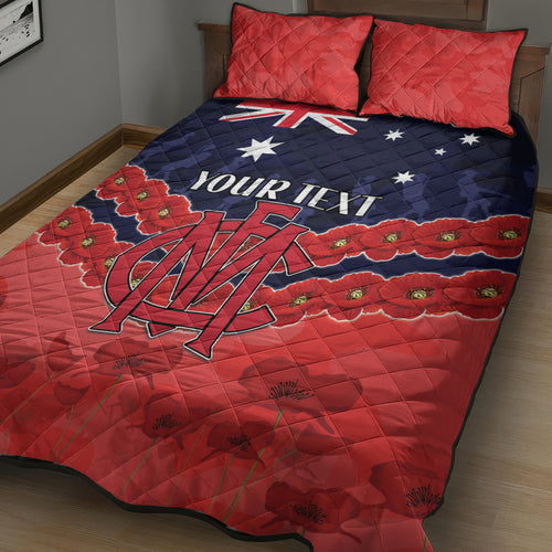 Custom Demons Football Quilt Bed Set ANZAC Lest We Forget
