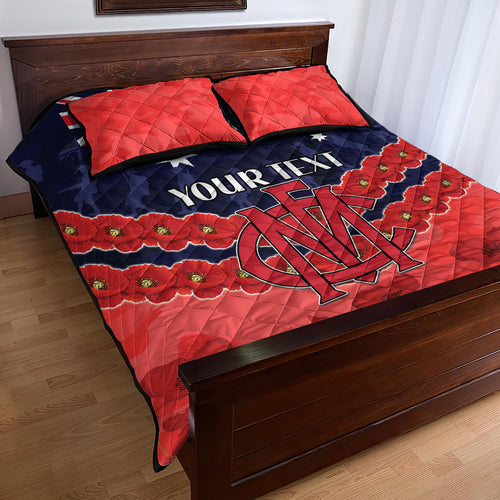 Custom Demons Football Quilt Bed Set ANZAC Lest We Forget