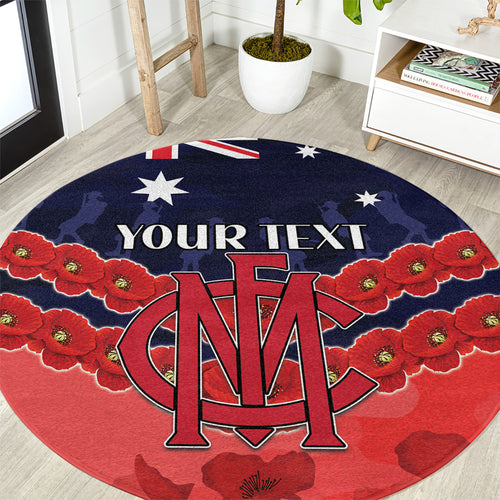 Custom Demons Football Round Carpet ANZAC Lest We Forget