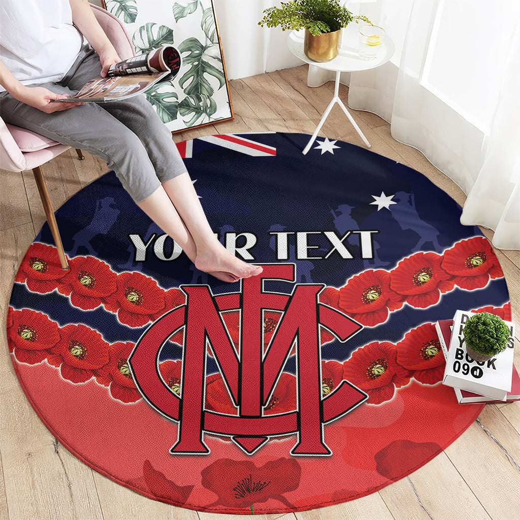 Custom Demons Football Round Carpet ANZAC Lest We Forget
