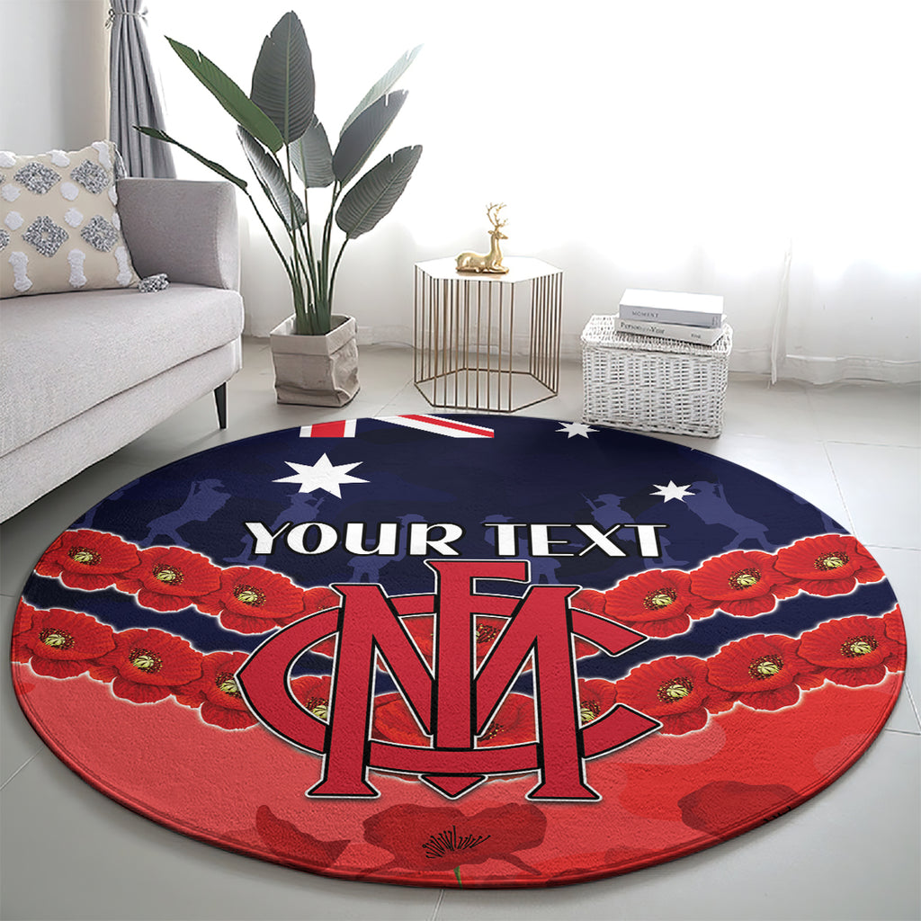 Custom Demons Football Round Carpet ANZAC Lest We Forget