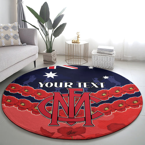 Custom Demons Football Round Carpet ANZAC Lest We Forget
