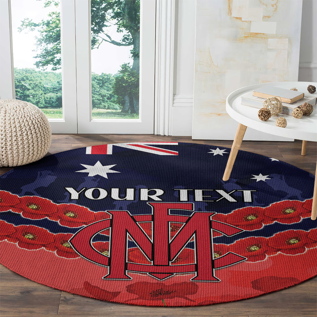 Custom Demons Football Round Carpet ANZAC Lest We Forget