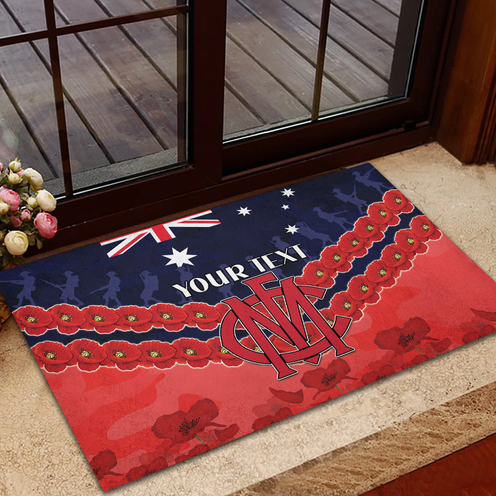 Custom Demons Football Rubber Doormat ANZAC Lest We Forget