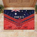 Custom Demons Football Rubber Doormat ANZAC Lest We Forget