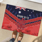 Custom Demons Football Rubber Doormat ANZAC Lest We Forget
