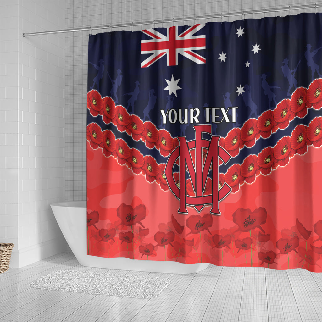 Custom Demons Football Shower Curtain ANZAC Lest We Forget