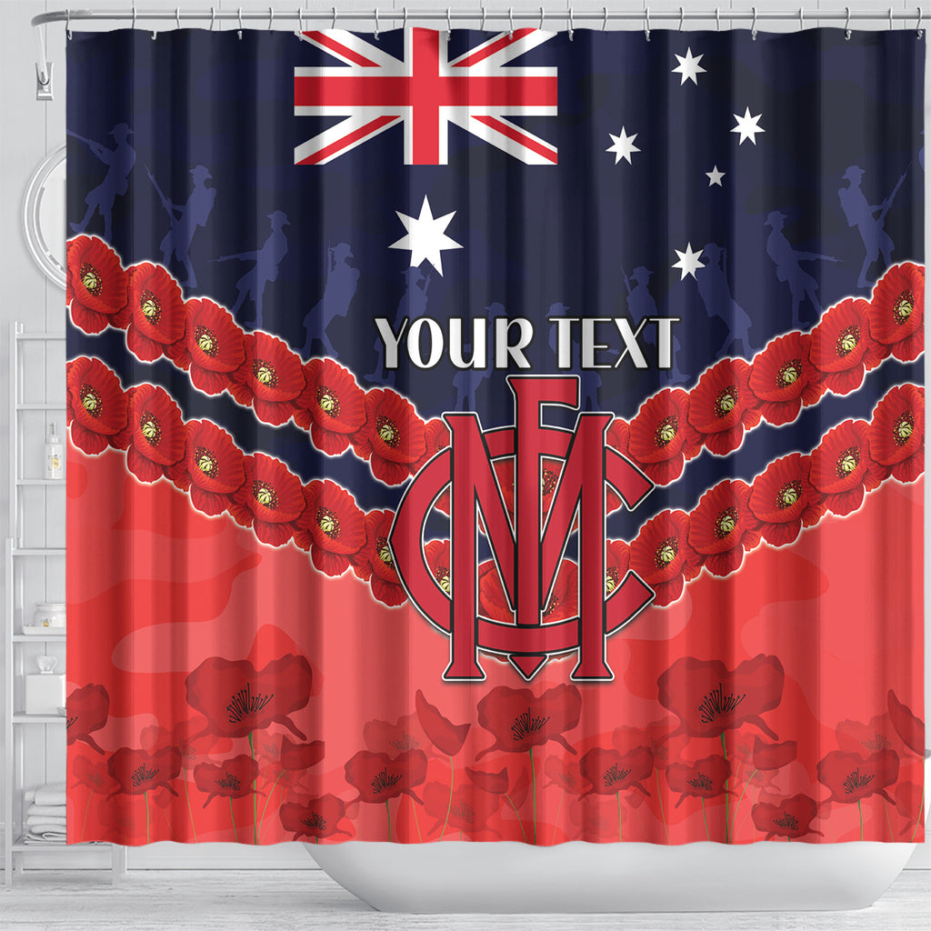 Custom Demons Football Shower Curtain ANZAC Lest We Forget