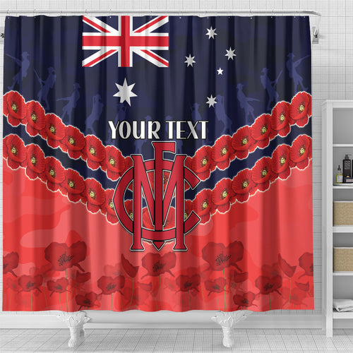 Custom Demons Football Shower Curtain ANZAC Lest We Forget