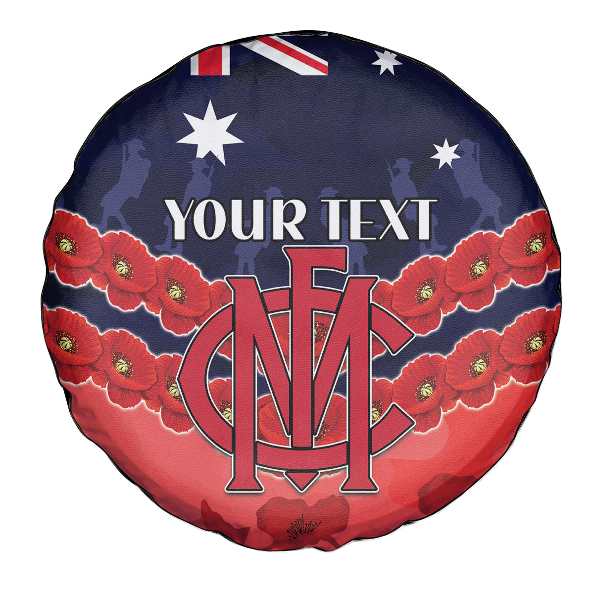 Custom Demons Football Spare Tire Cover ANZAC Lest We Forget