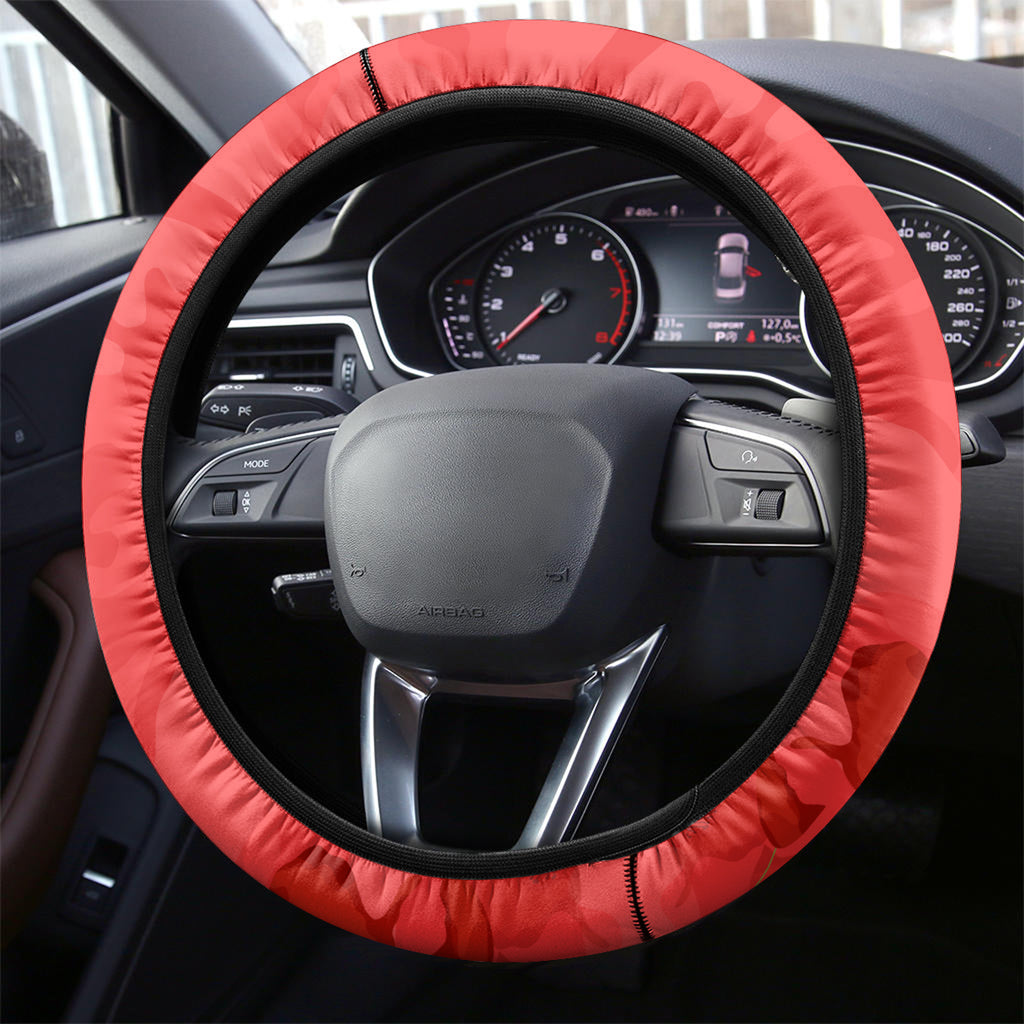 Custom Demons Football Steering Wheel Cover ANZAC Lest We Forget