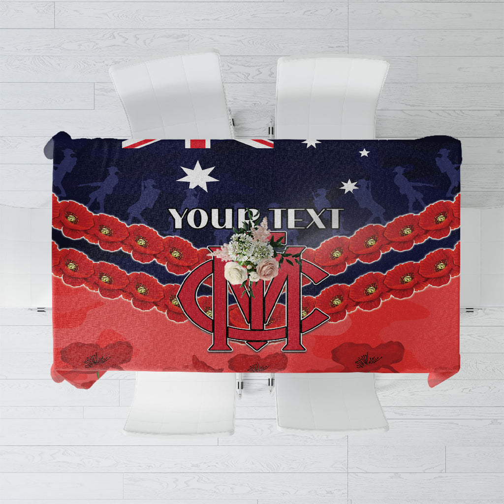 Custom Demons Football Tablecloth ANZAC Lest We Forget