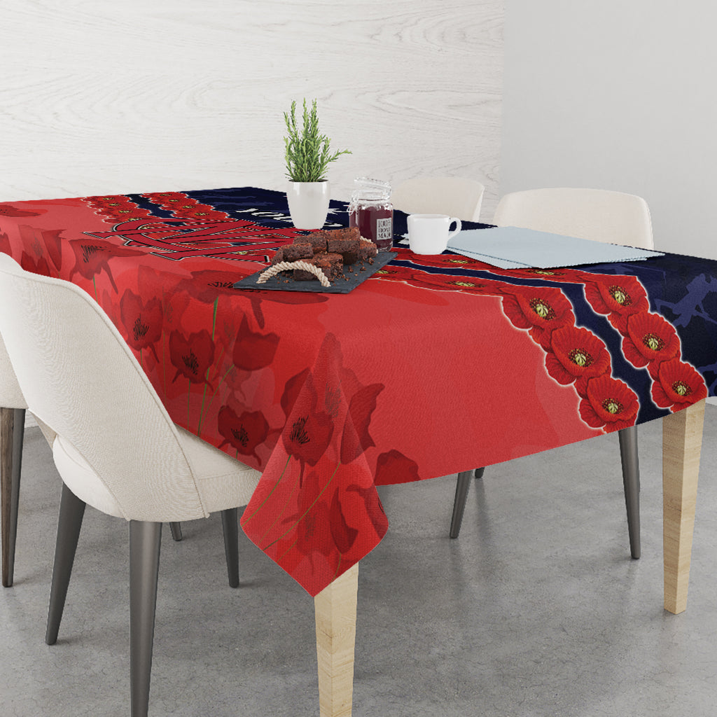 Custom Demons Football Tablecloth ANZAC Lest We Forget