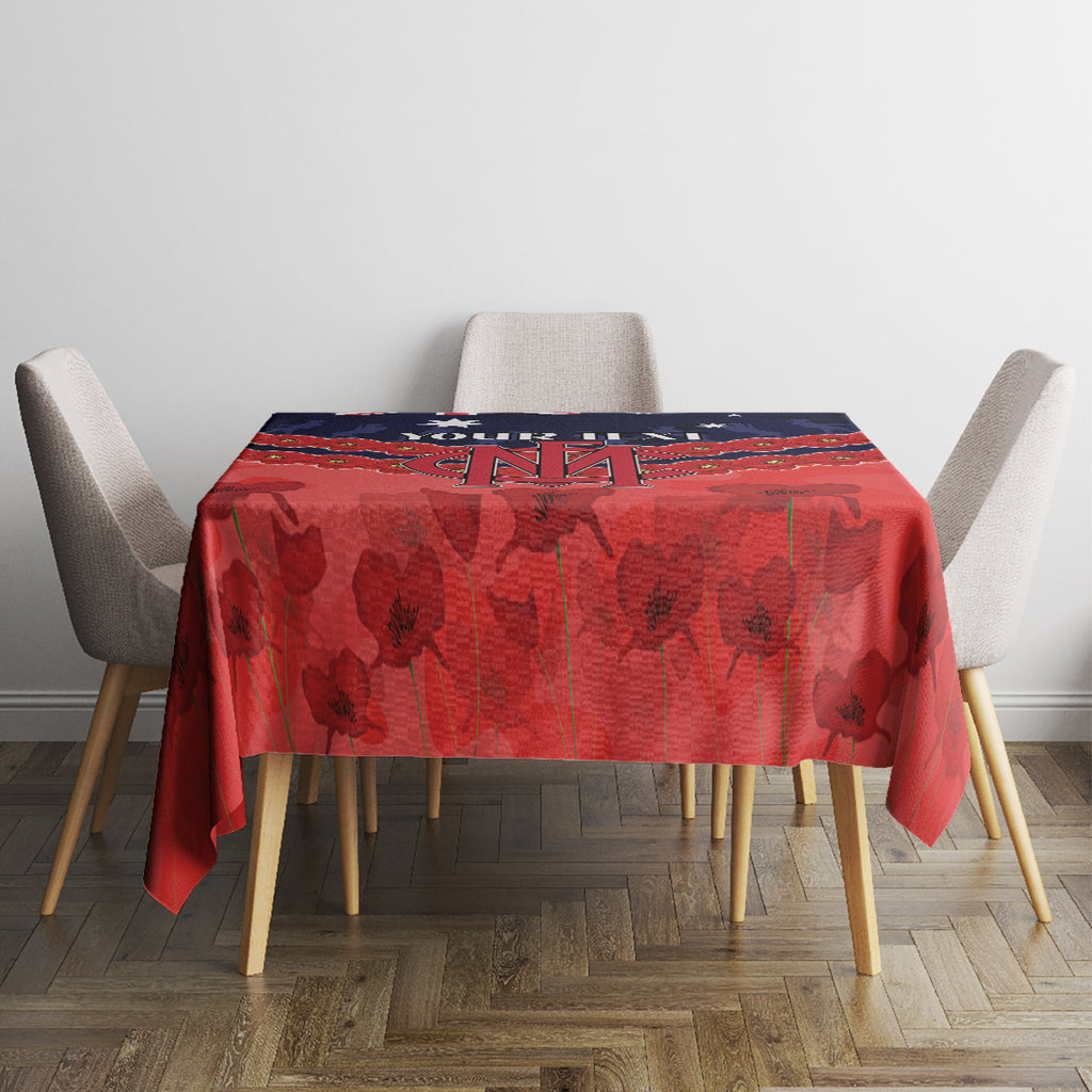 Custom Demons Football Tablecloth ANZAC Lest We Forget