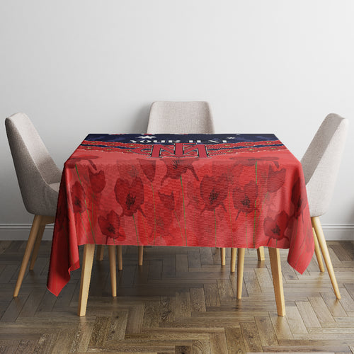 Custom Demons Football Tablecloth ANZAC Lest We Forget