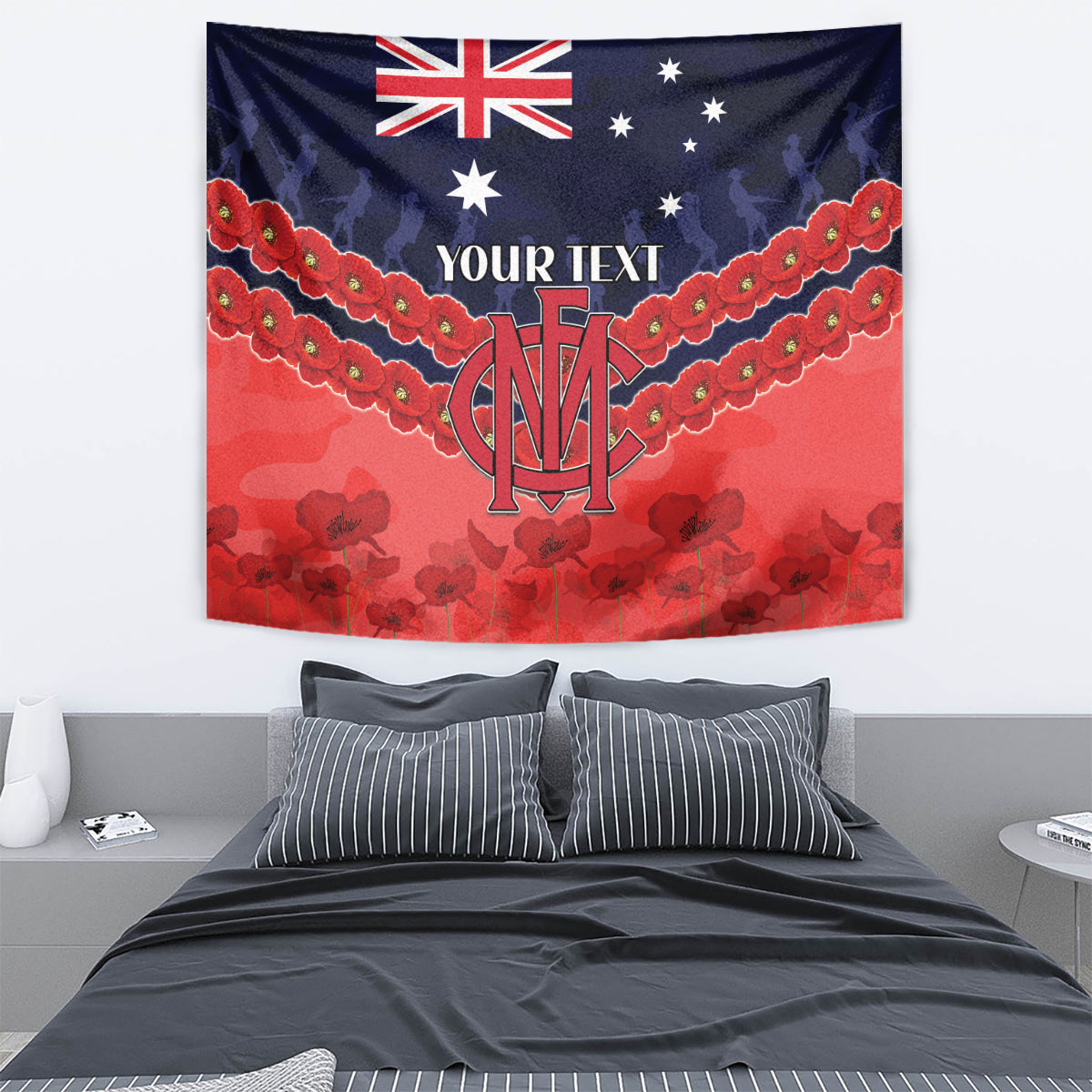 Custom Demons Football Tapestry ANZAC Lest We Forget